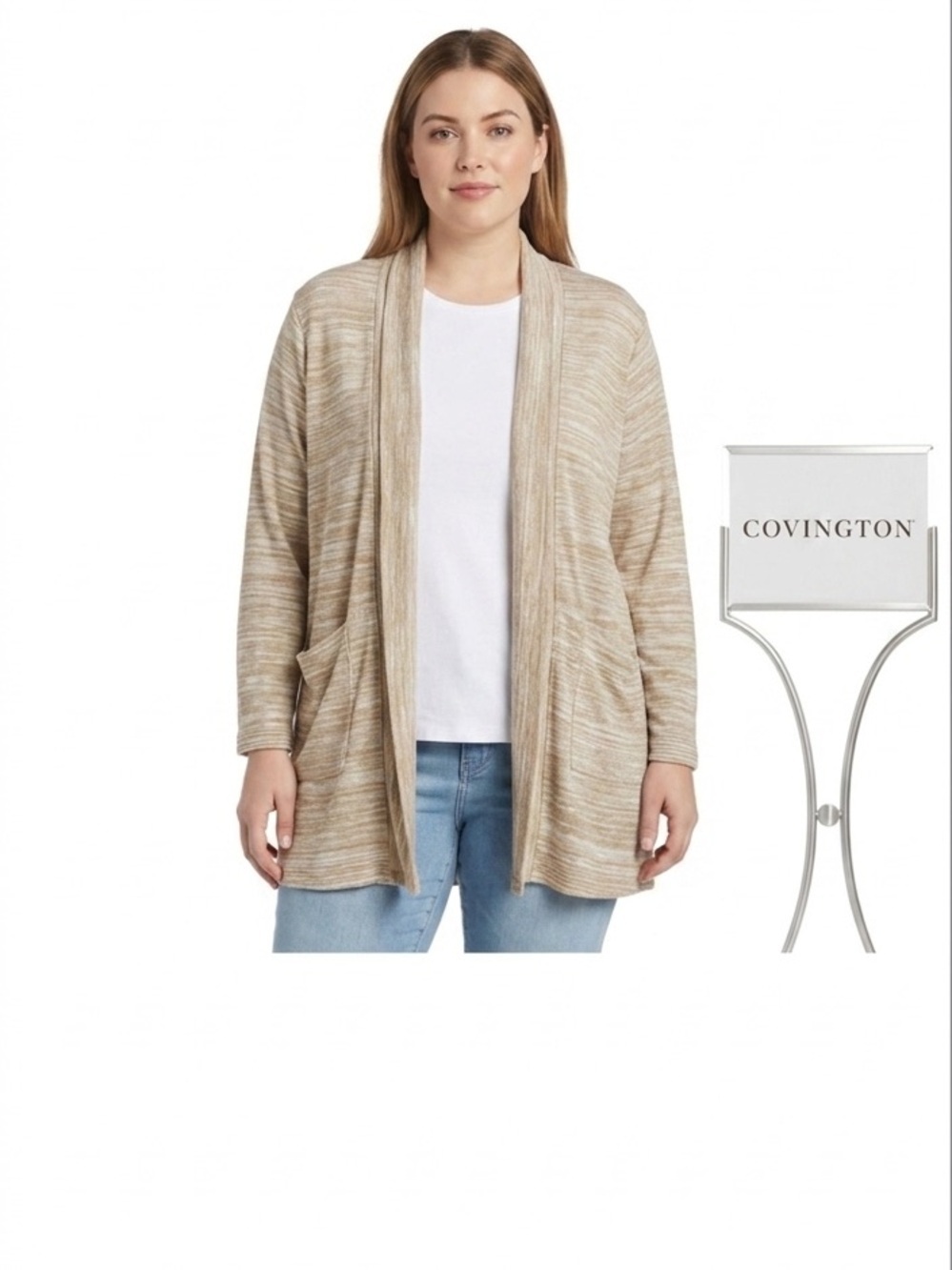 Covington Marled Open Front Cardigan NWT Extra Large